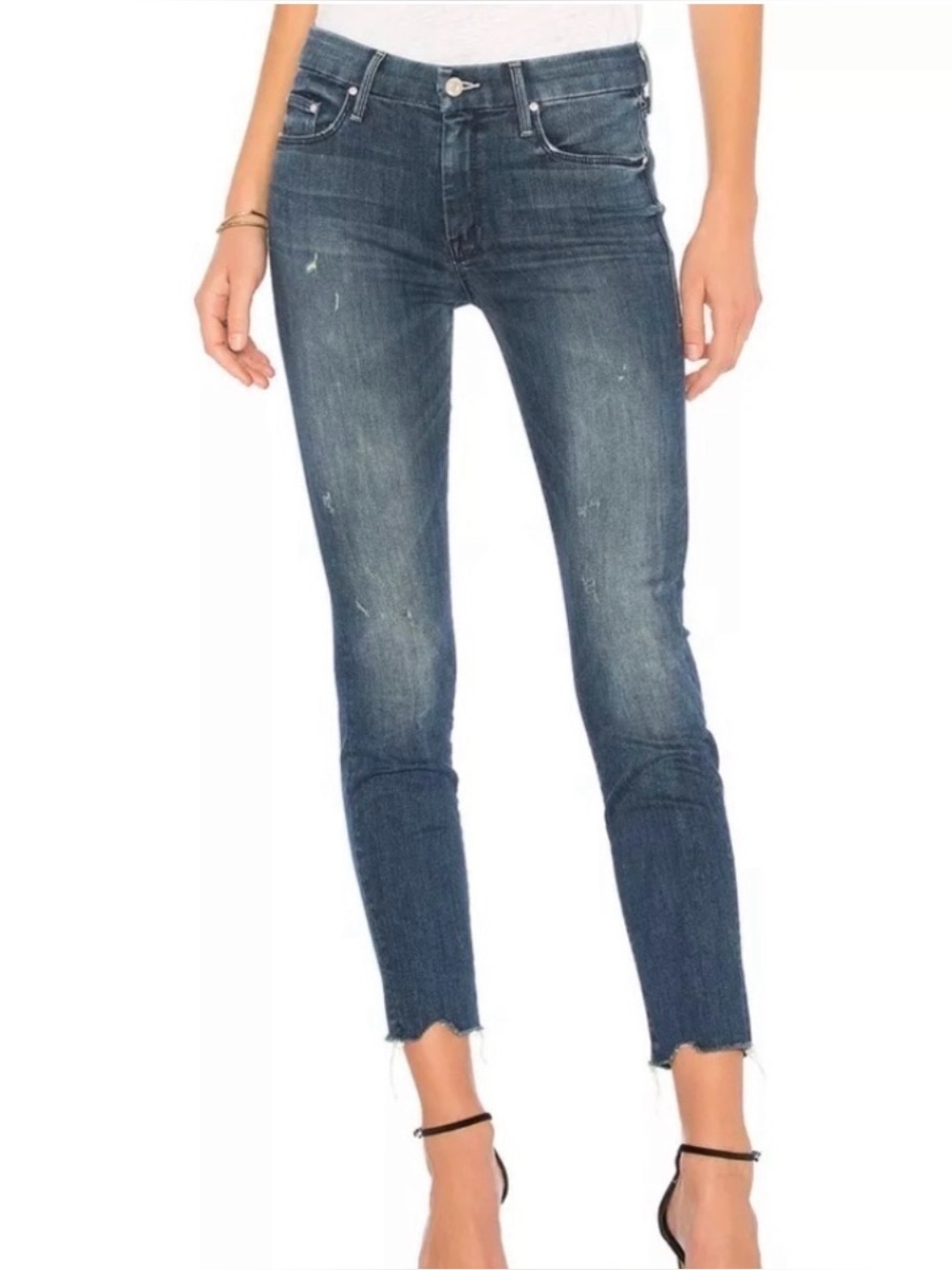 MOTHER Denim Looker Ankle Chew jeans in the wash "Breaking the Law."